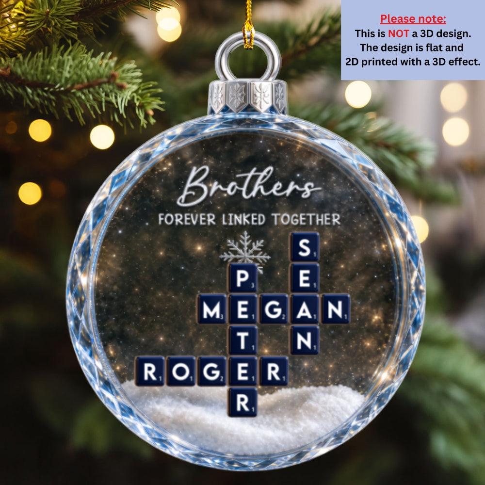 Custom Brothers & Sisters Christmas Ornament •  Siblings Forever Together - Personalized Acrylic Ornament