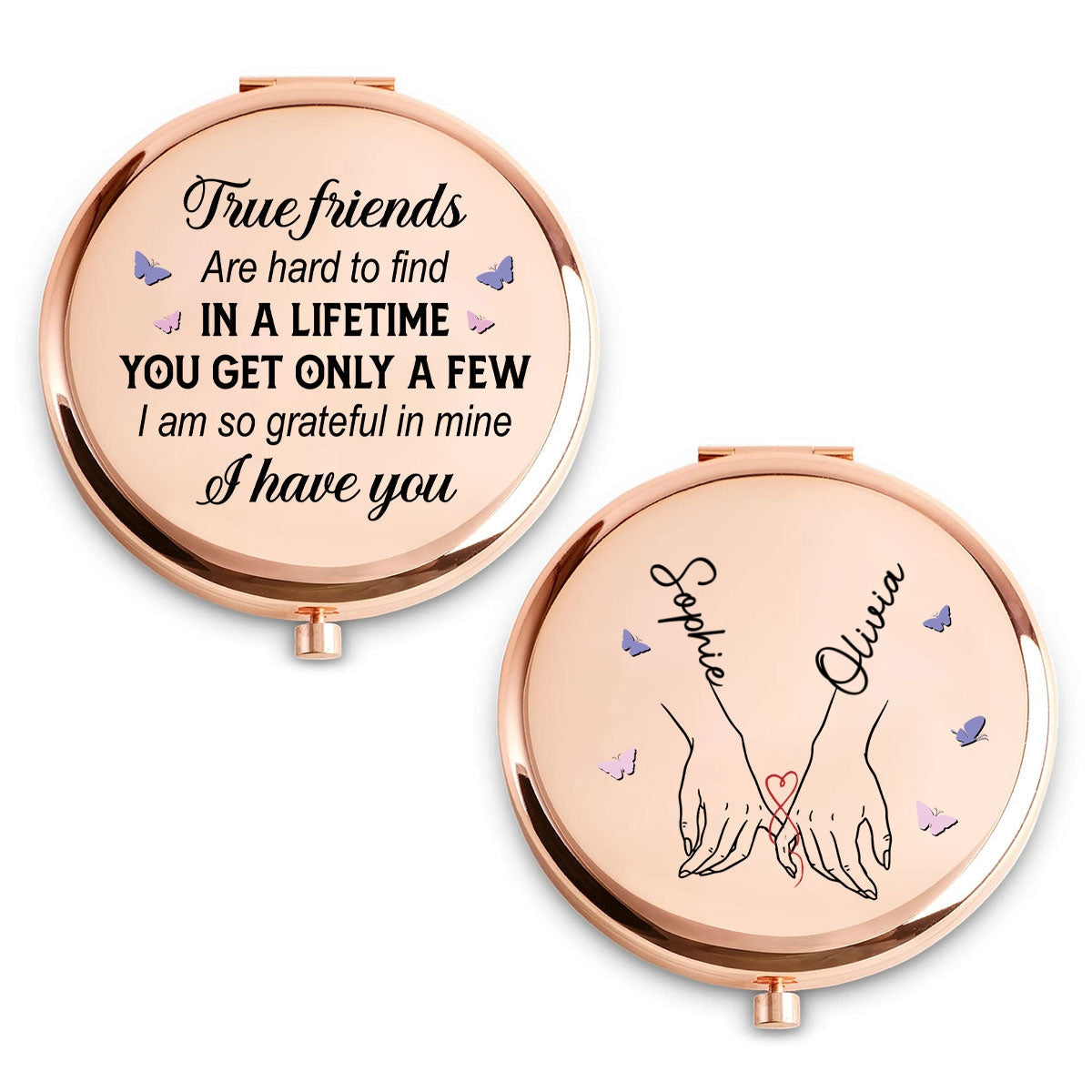 True Friends - Personalized Compact Mirror
