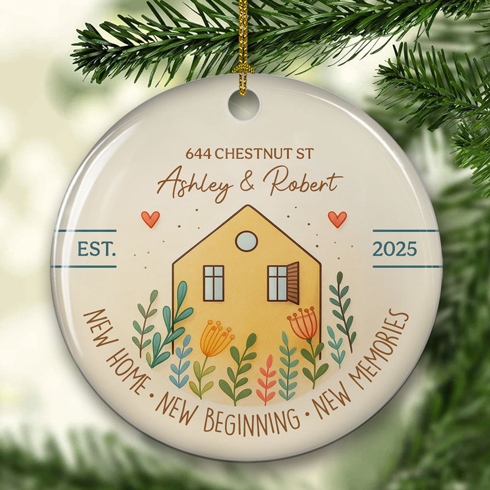 Custom Family Ornament, Christmas Gift for Family Members •  Home Sweet Home - Personalized Ceramic Ornament