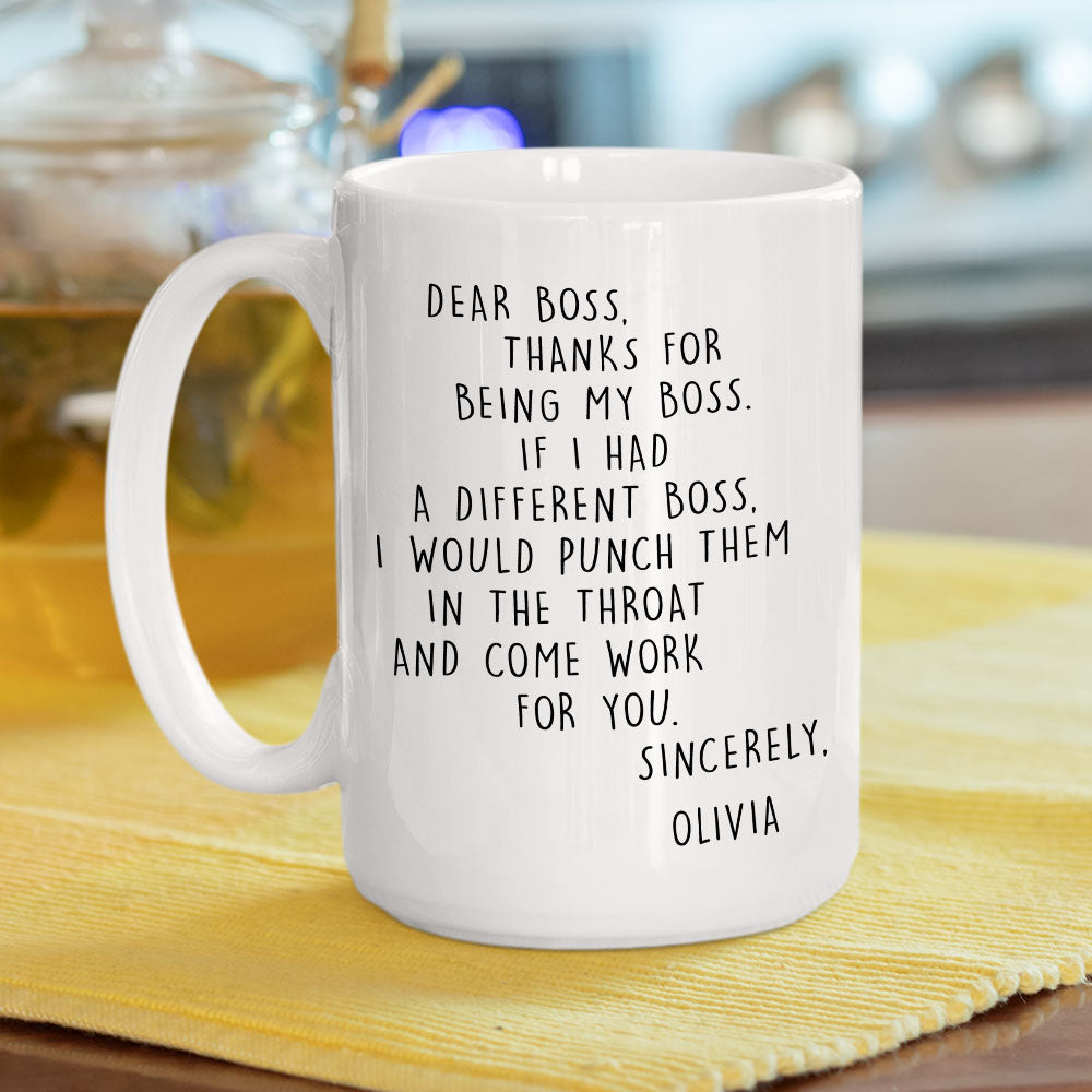 Custom Coworker, Christmas & Birthday Team Appreciation Gift • If I Had A Different Boss - Personalized Coffee Mug