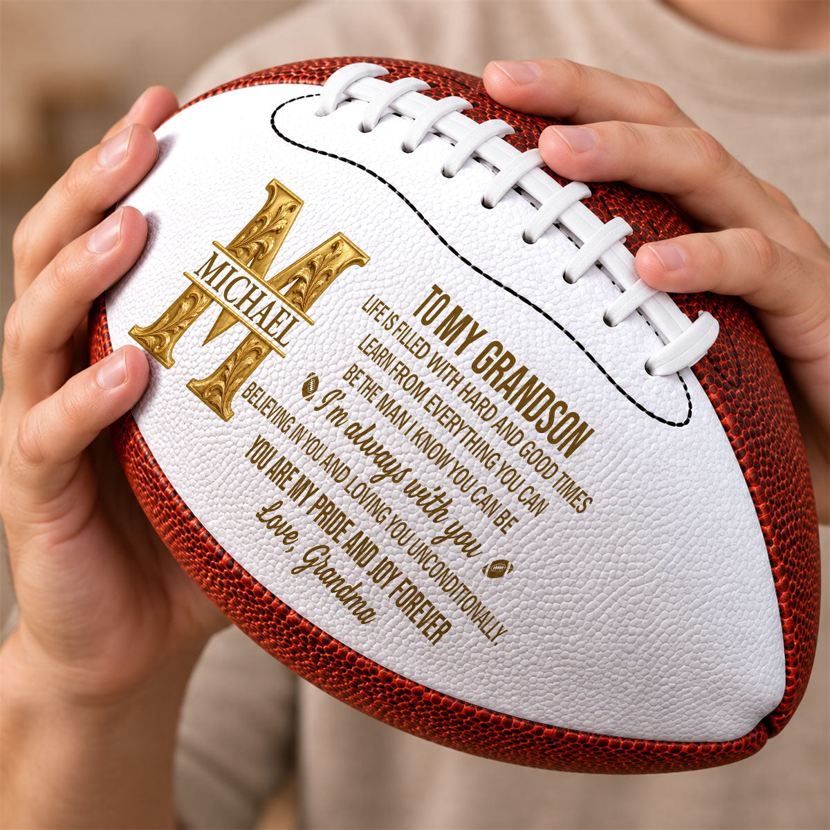 Always With You - Personalized Leather Football