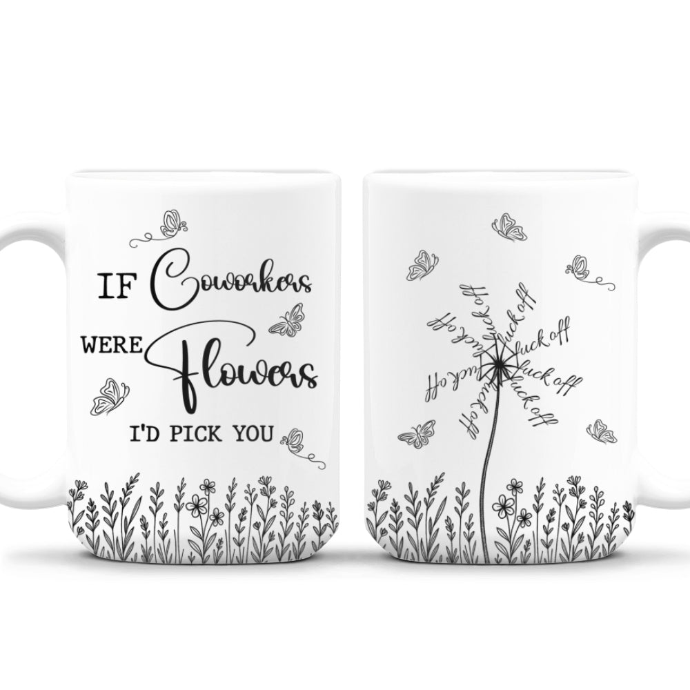 Custom Coworker, Christmas & Birthday Team Appreciation Gift • This Flower Swears In Whispers - Personalized Coffee Mug