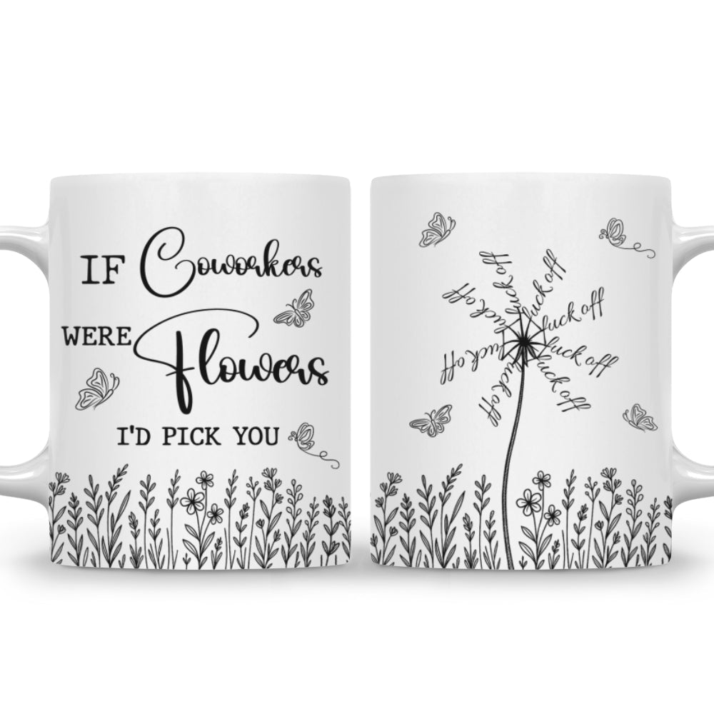 Custom Coworker, Christmas & Birthday Team Appreciation Gift • This Flower Swears In Whispers - Personalized Coffee Mug