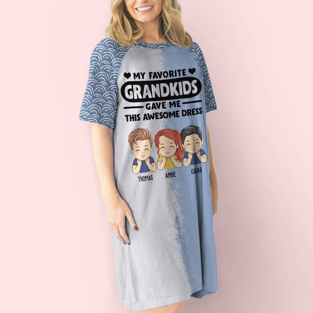Favorite Grandkids Gave Me - Personalized 3/4 Sleeve Dress