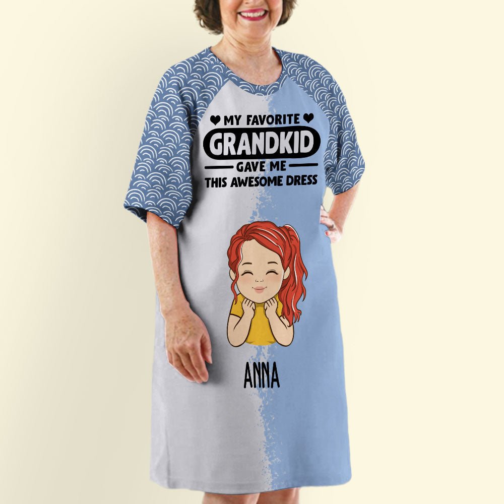 Favorite Grandkids Gave Me - Personalized 3/4 Sleeve Dress