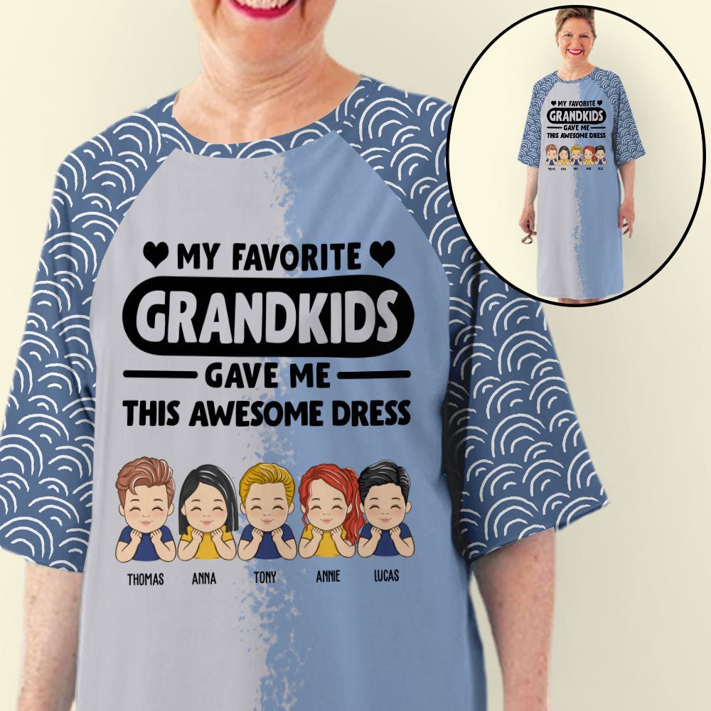 Favorite Grandkids Gave Me - Personalized 3/4 Sleeve Dress