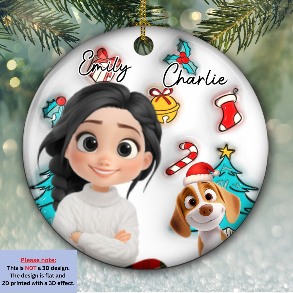 Custom Keepsake Christmas Ornament •  Santa Is Coming To Us - Personalized 3D Inflated Effect Ceramic Ornament