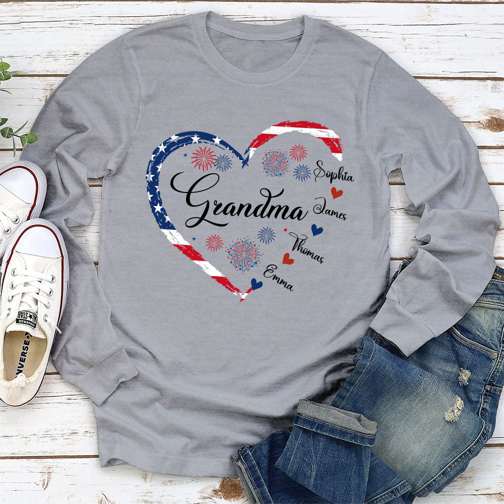 Custom Christmas & Birthday Gift for Grandma • Love Being Grandma 4th Of July - Personalized Shirt