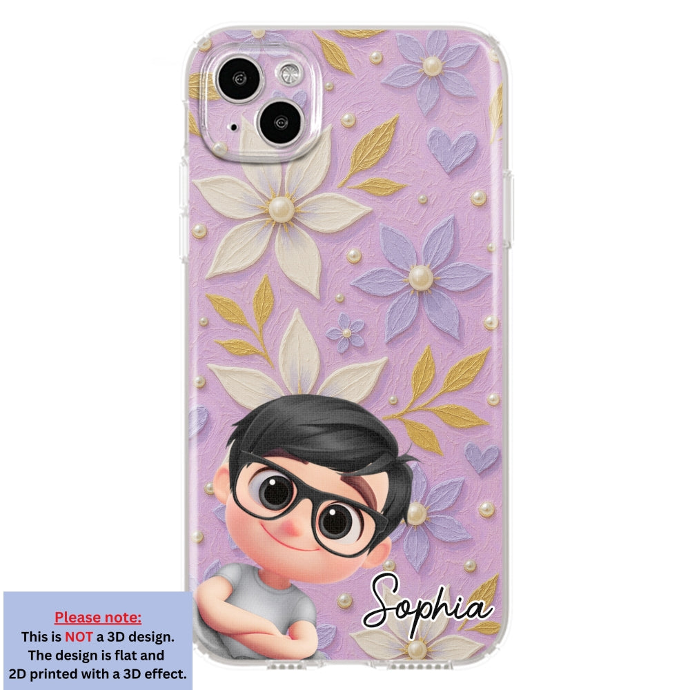 Purple Grandma - Personalized 3D Effect Phone Case