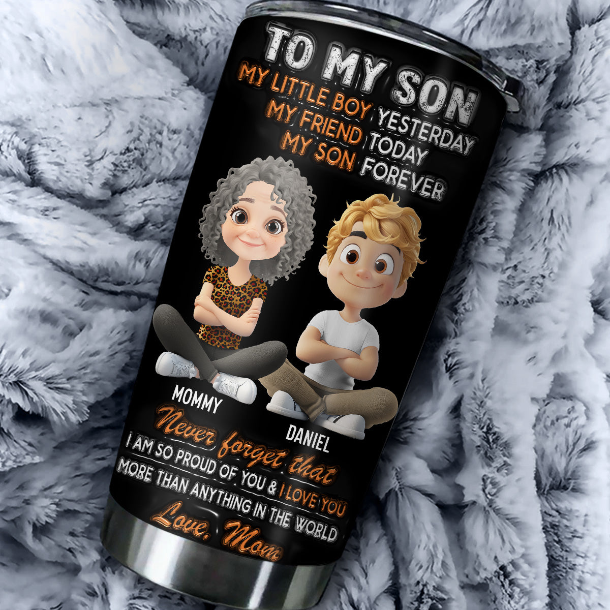 Custom Christmas Birthday Gifts For Son • Mother And Son A Love That Never Ends - Personalized 3D Inflated Effect Tumbler