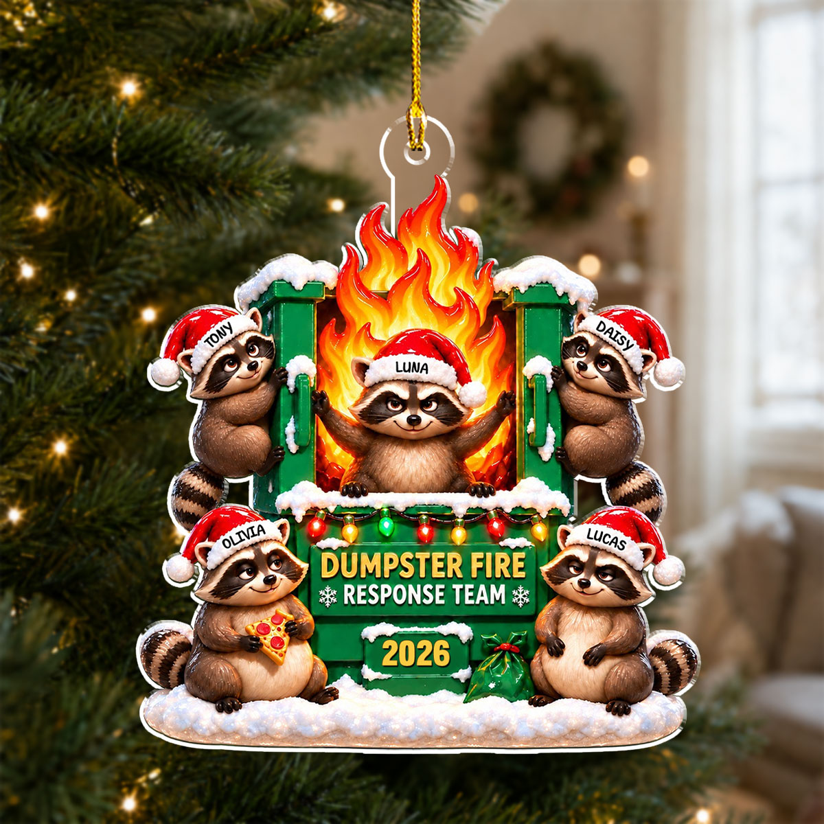 Custom Coworker Christmas Ornament, Team Appreciation Gift •  Office Chaos Response Team - Personalized Acrylic Ornament