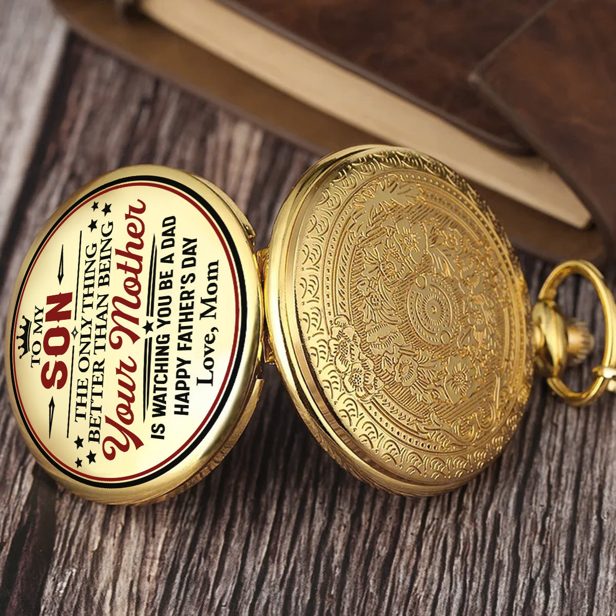 To My Son - Personalized Print Pocket Watch