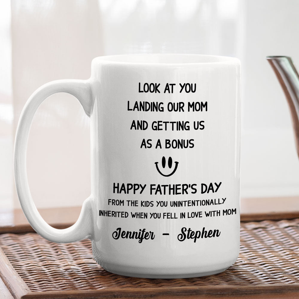 Custom Father's Day, Special Gift for Dad & Grandpa • Look At You - Personalized Coffee Mug