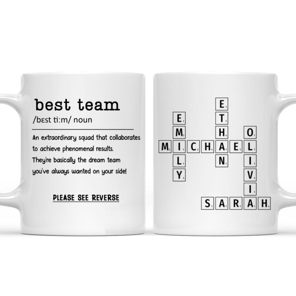 Custom Coworker, Christmas & Birthday Team Appreciation Gift • Coworker Crossword - Personalized Coffee Mug