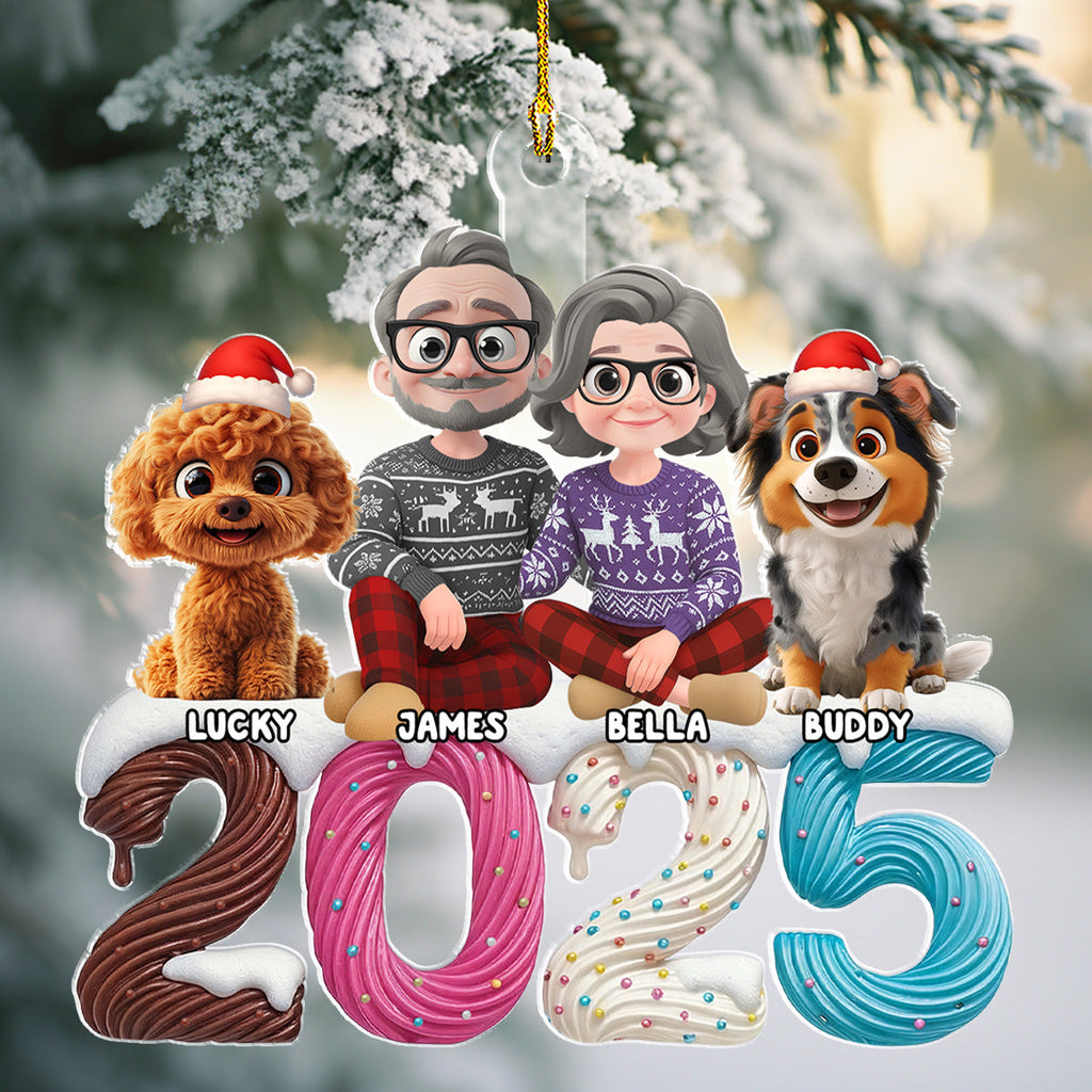 Custom Family Ornament, Christmas Gift for Family Members •  We And Our Kids Cream - Personalized Acrylic Ornament
