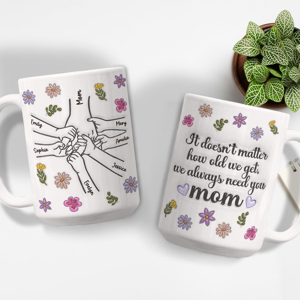 Custom Christmas & Birthday Gift for Mom • We Always Need You - Personalized 3D Inflated Effect Mug