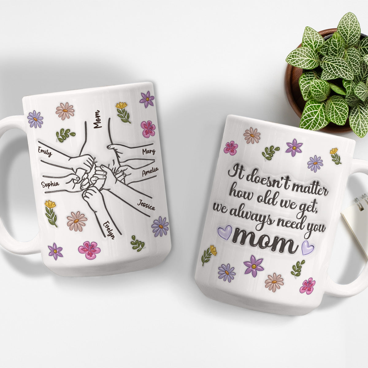 Custom Christmas & Birthday Gift for Mom • We Always Need You - Personalized 3D Inflated Effect Mug