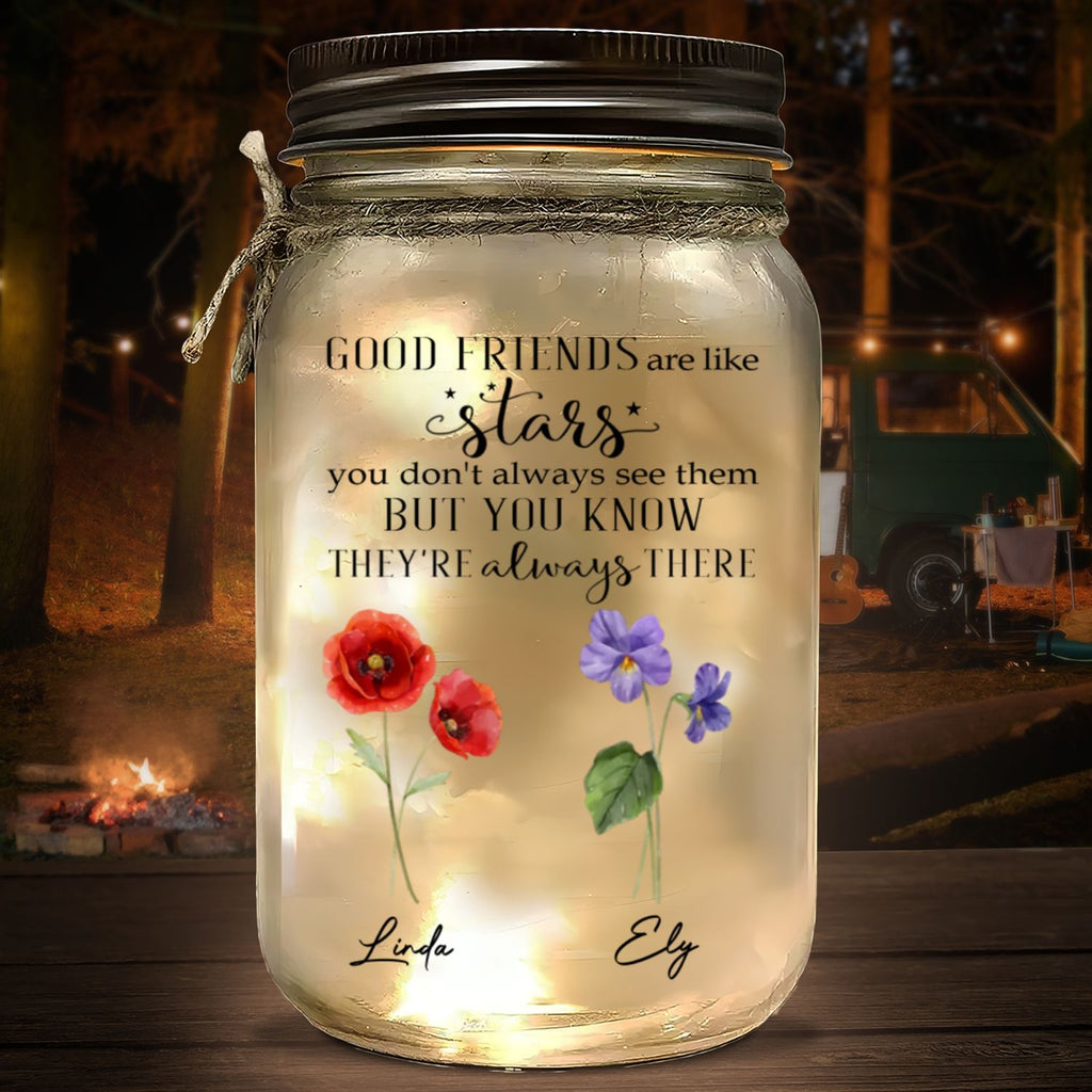 Friends Like Stars - Personalized Mason Jar Light