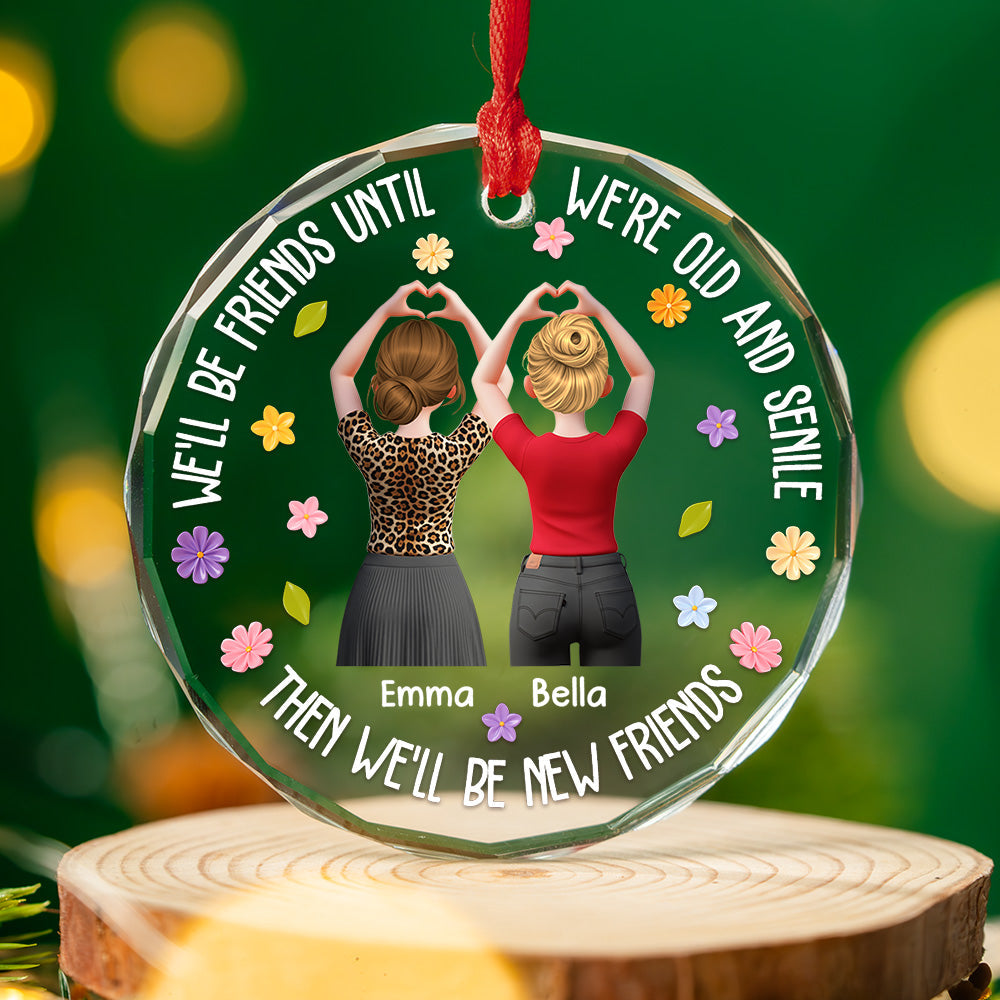 Custom Friendship Christmas Ornament, Best Friend Gift •  Still Laughing After All Years - Personalized Glass Ornament