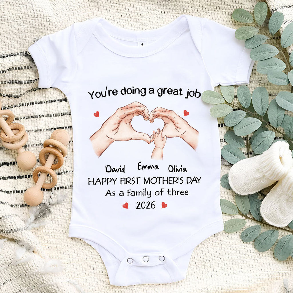 As A Family Of Three - Personalized Baby Onesie