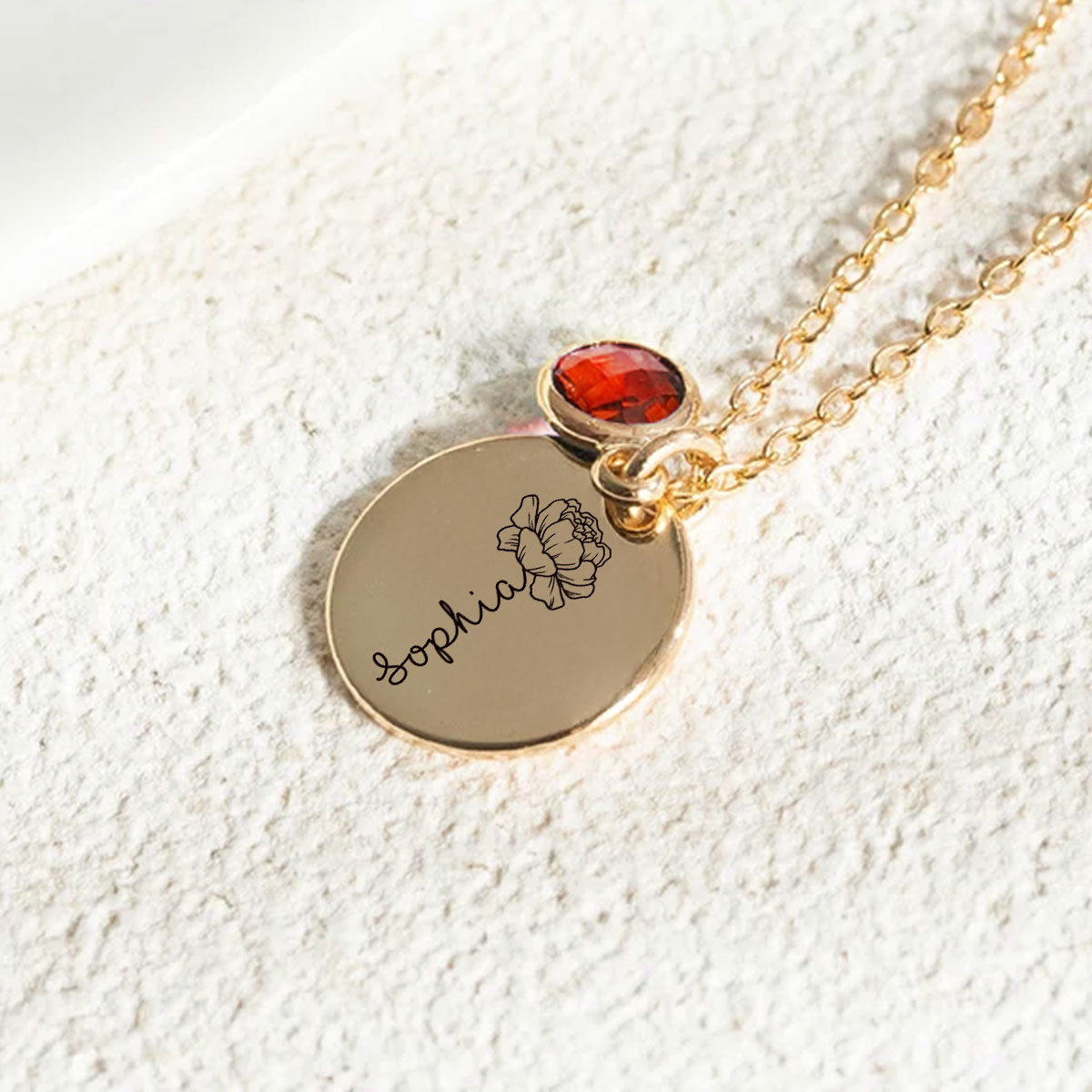 Name Flower - Personalized Birthstone Necklace