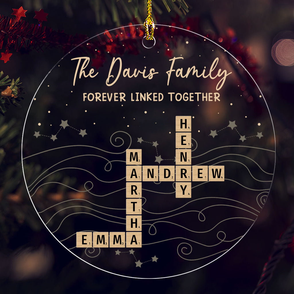 Custom Family Ornament, Christmas Gift for Family Members •  Love Holds Our Family Together - Personalized Acrylic Ornament