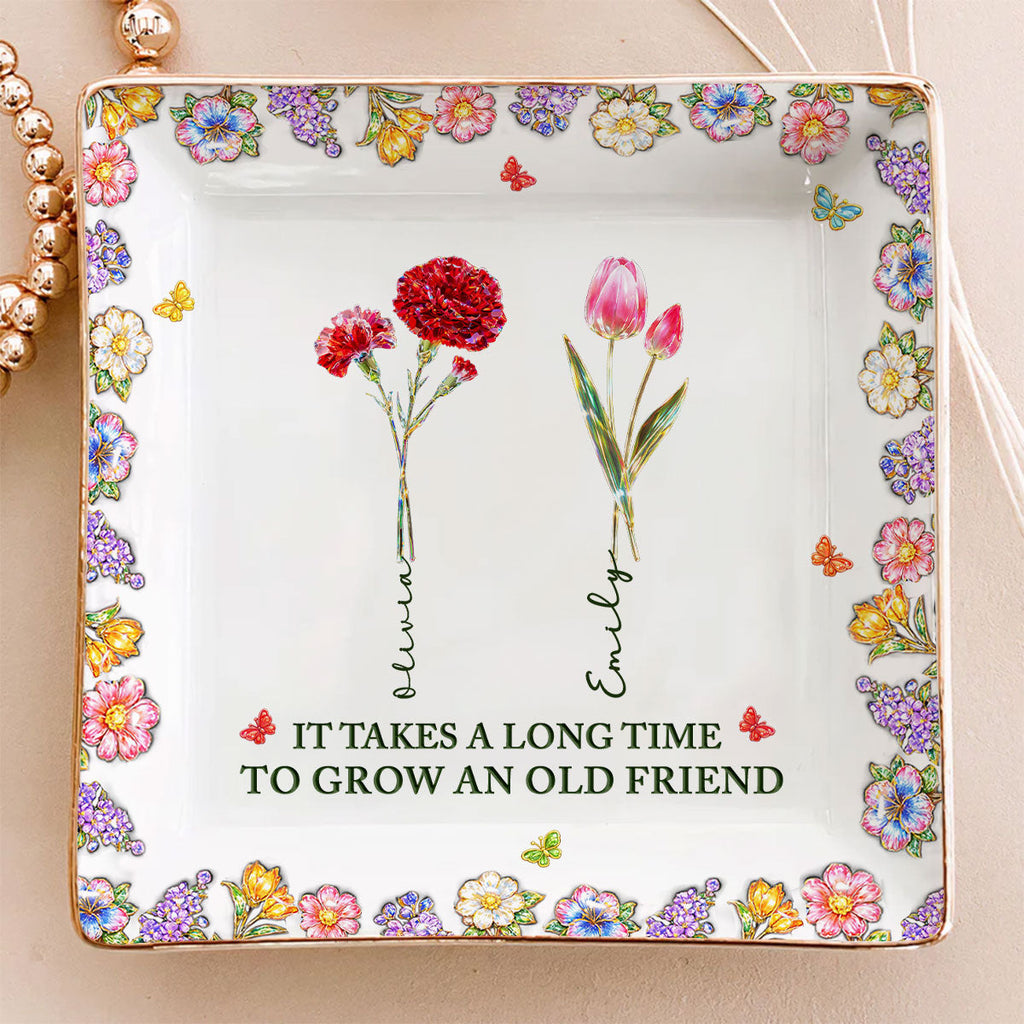 Custom Trinket Dish Gift for Friend, for Soul Sister • My Real Friends Sisters - Personalized 3D Effect Jewelry Dish