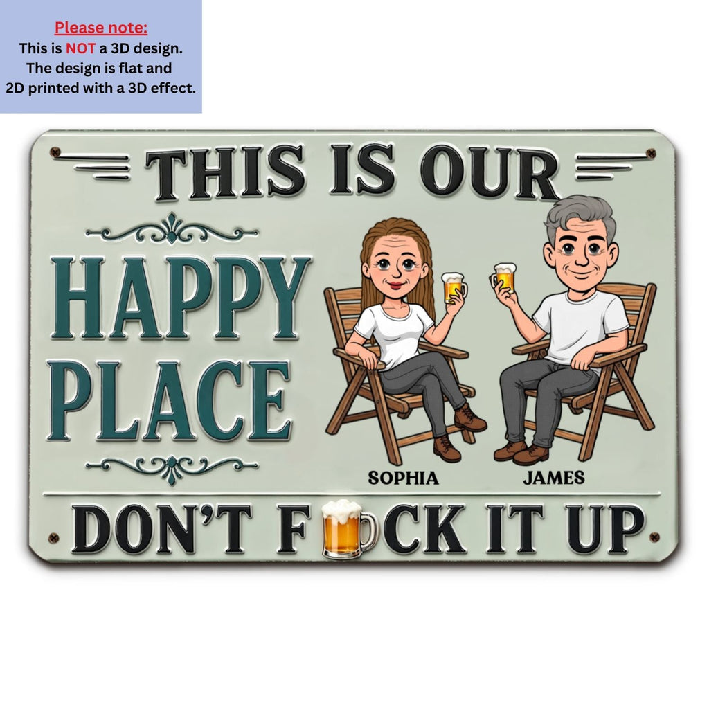 Custom 3D Family Summer Backyard, Patio & Porch Decor • Vintage Palce - Personalized Metal Sign