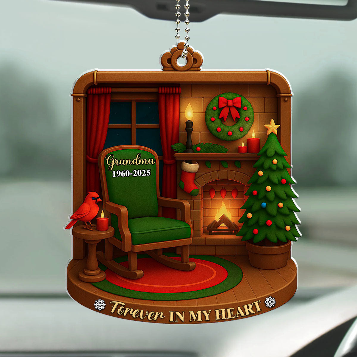 Forever In Our Heart - Personalized Car Ornament