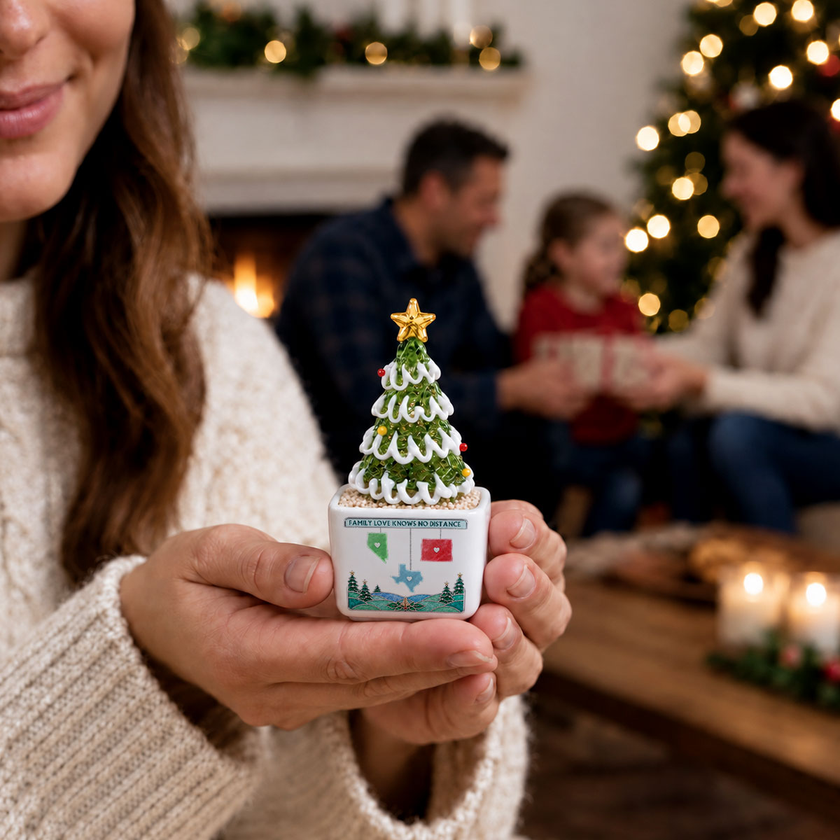 Lovely Family - Personalized Glass Christmas Tree