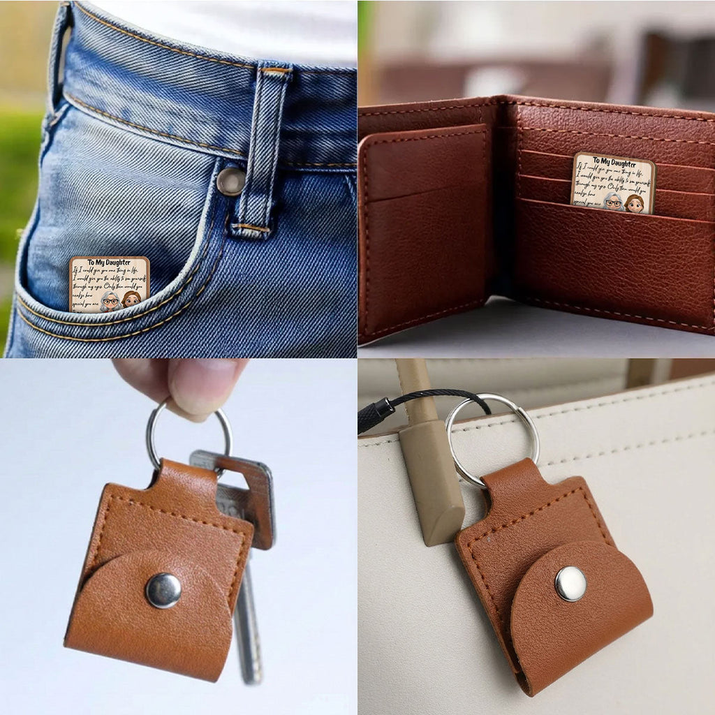 Custom Daughter Coin Keychain, Mother's Day Birthday Gifts • How Special You Are - Personalized Wooden Pocket Hug