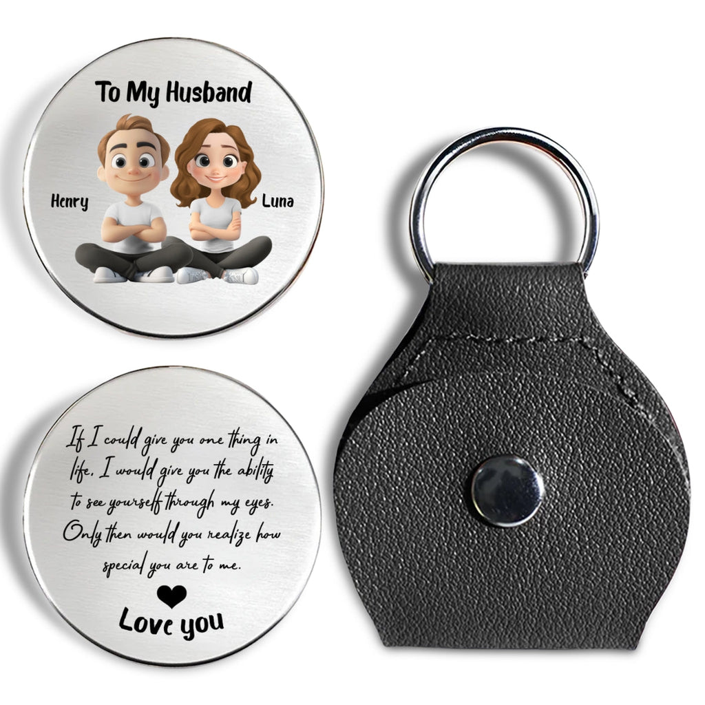 Custom Coin Keychain for Wife, Couple Anniversary Valentine's Day Gifts • How Special My You Are In My Heart - Personalized Pocket Hug