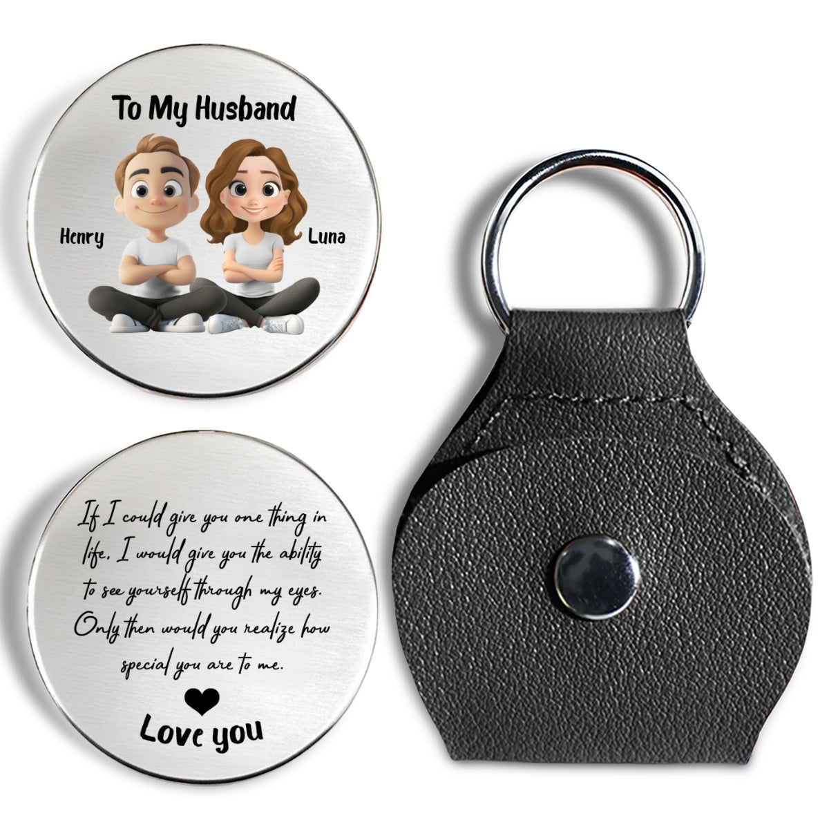 Custom Coin Keychain for Wife, Couple Anniversary Valentine's Day Gifts • How Special My You Are In My Heart - Personalized Pocket Hug