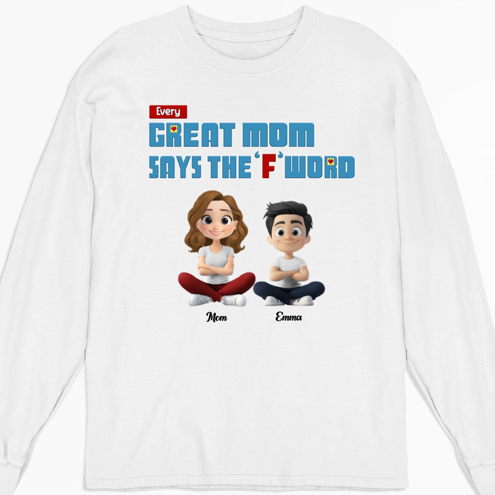 Custom Christmas Anniversary Keepsake Gifts For Wife • Every Great Mom Says F Word - Personalized Shirt