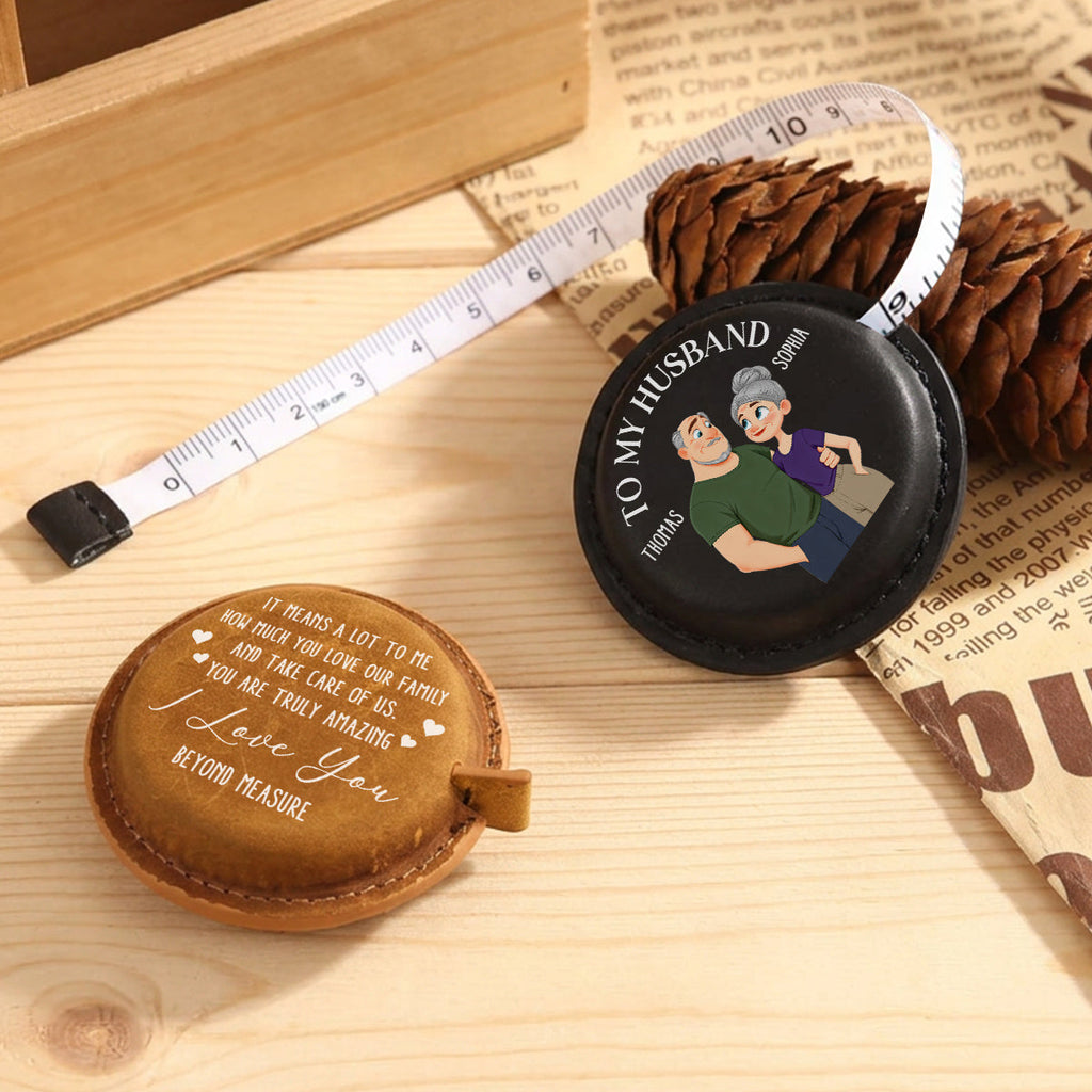 To My Husband - Personalized Leather Tape Measure