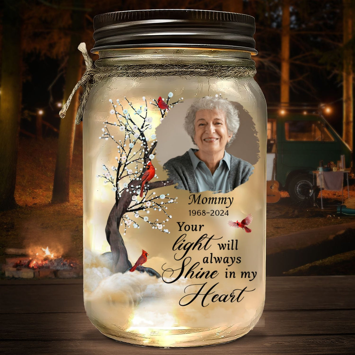 You Light My Heart - Personalized Mason Jar Light