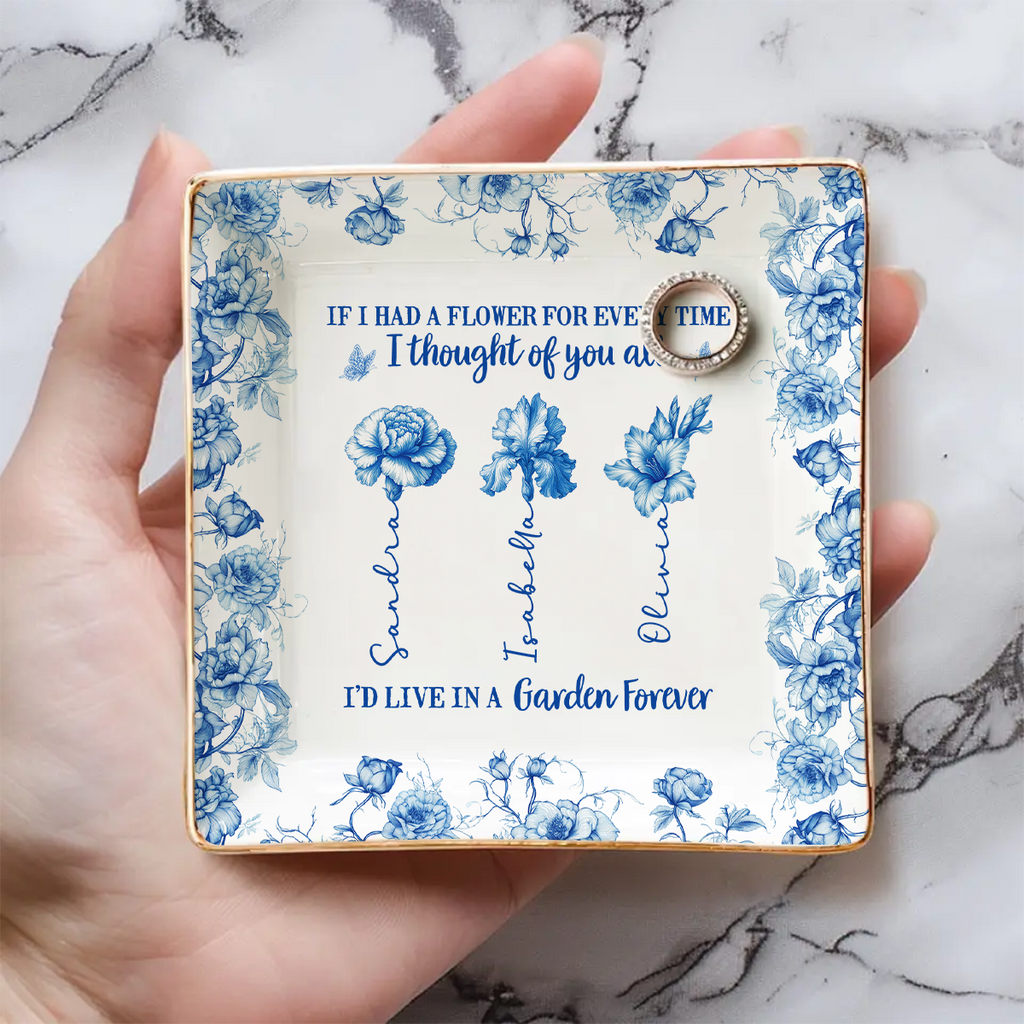 Custom Trinket Dish Gift for Friend, for Soul Sister • You Are My Forever Garden - Personalized Jewelry Dish