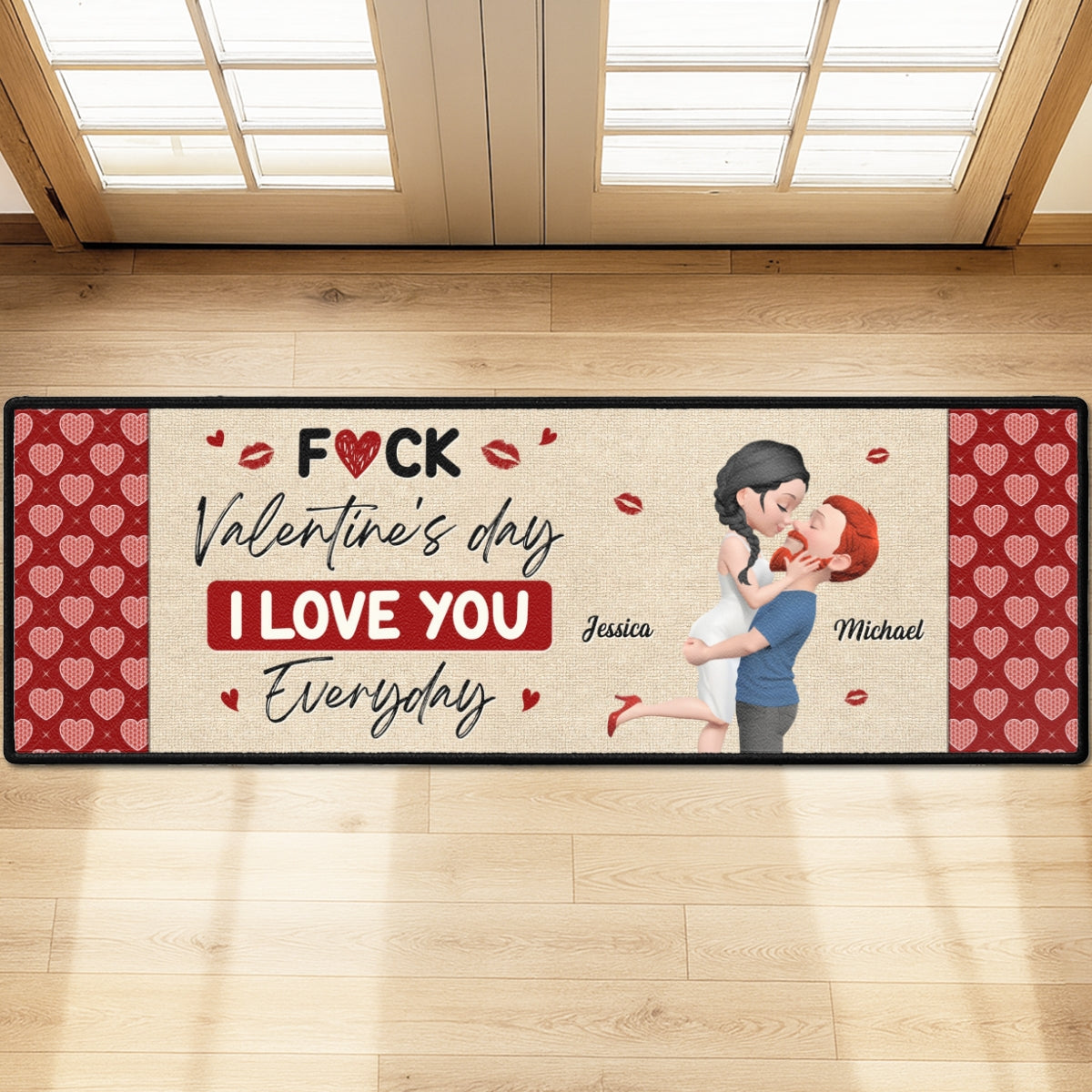 Custom Couple Rug, Anniversary Housewarming Gift For Wife Husband • Custom Couple Rug, Anniversary Housewarming Gift For Wife Husband • Endless Love - Personalized Runner Rug