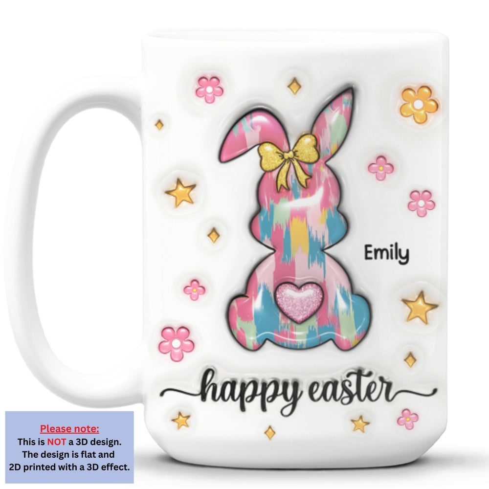 Custom Christmas & Birthday Keepsake Gift • Bunny Love - Personalized 3D Inflated Effect Mug