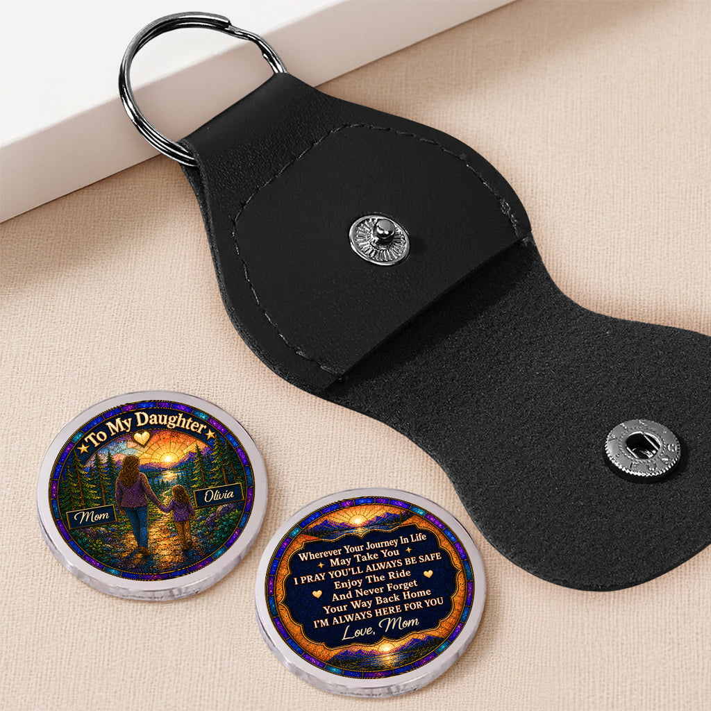 Custom Coin Keychain for Son, Father's Day Birthday Gifts • Enjoy The Ride - Personalized Pocket Hug