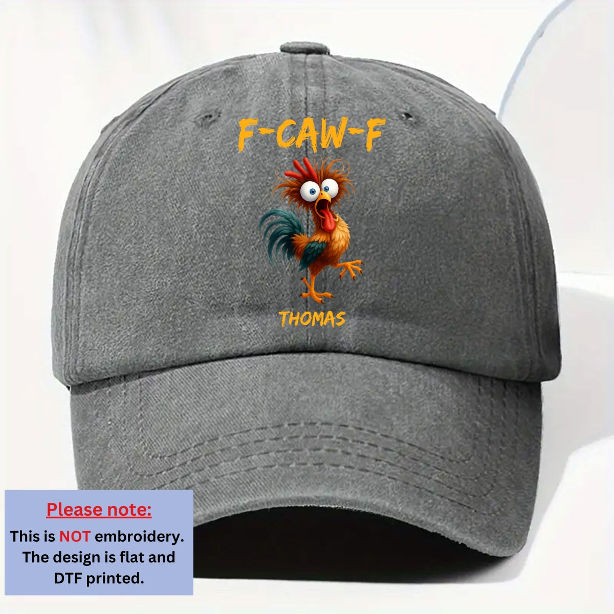 FCAWF Chicken Humor - Personalized Vintage Washed Denim Cap