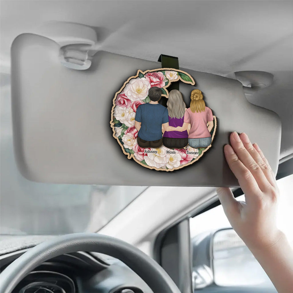 Happy Children With Mommy - Personalized Car Visor Clip
