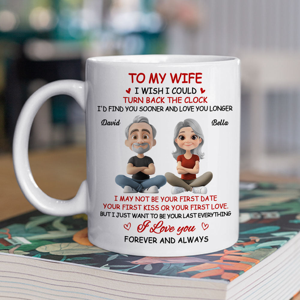 Custom Anniversary Keepsake Gifts For Couple • I Wish I Could Turn Back The Clock - Personalized Coffee Mug