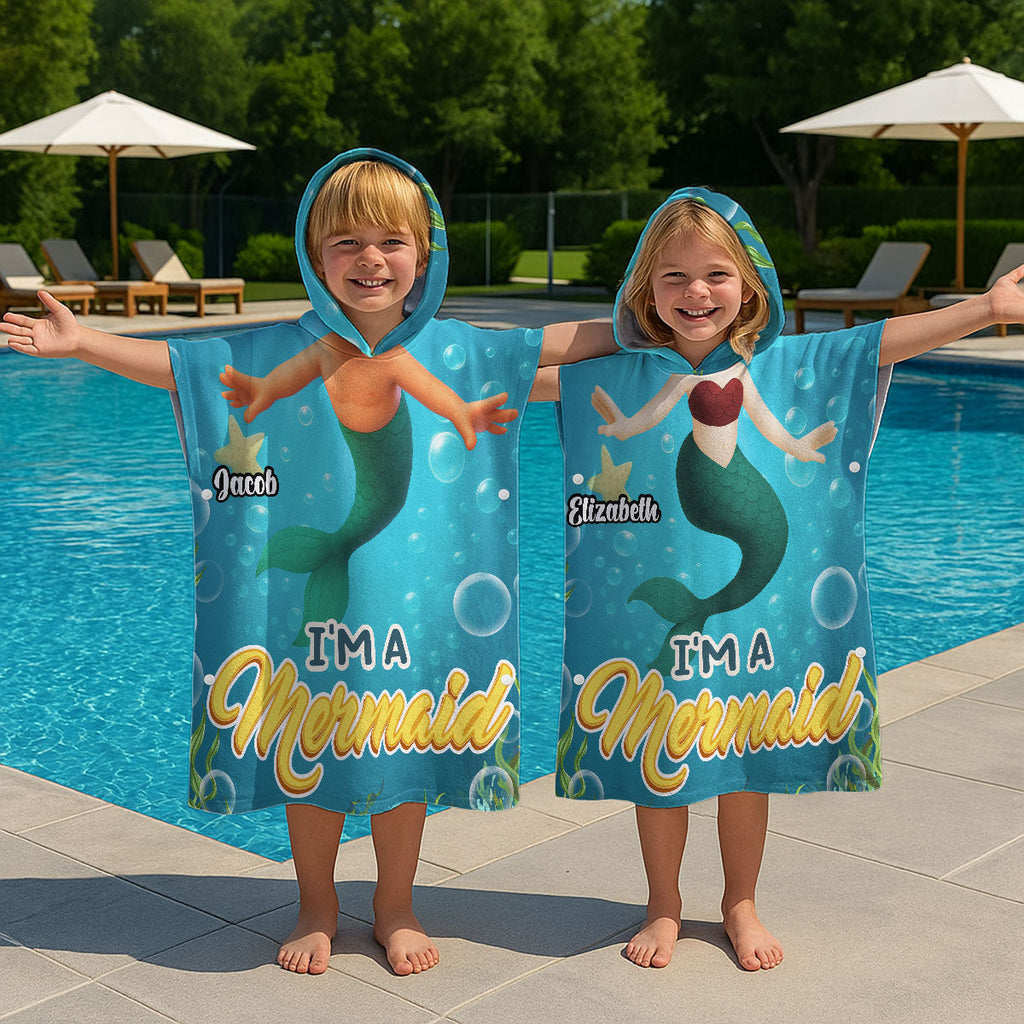 I Am Mermaid - Personalized Hooded Beach Towel