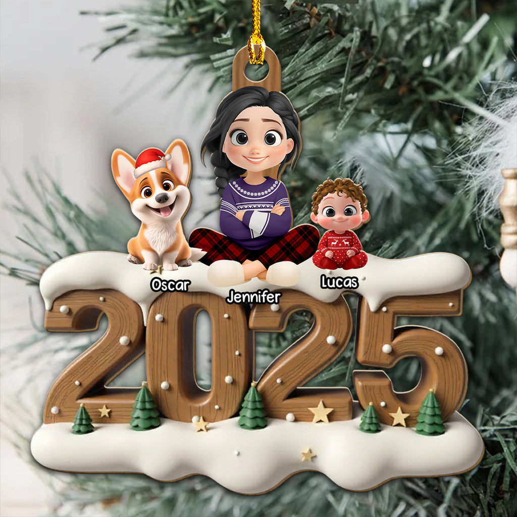 Custom Family Ornament, Christmas Gift for Family Members •  Family Now Onwards General Version - Personalized 3D Effect Wood Ornament