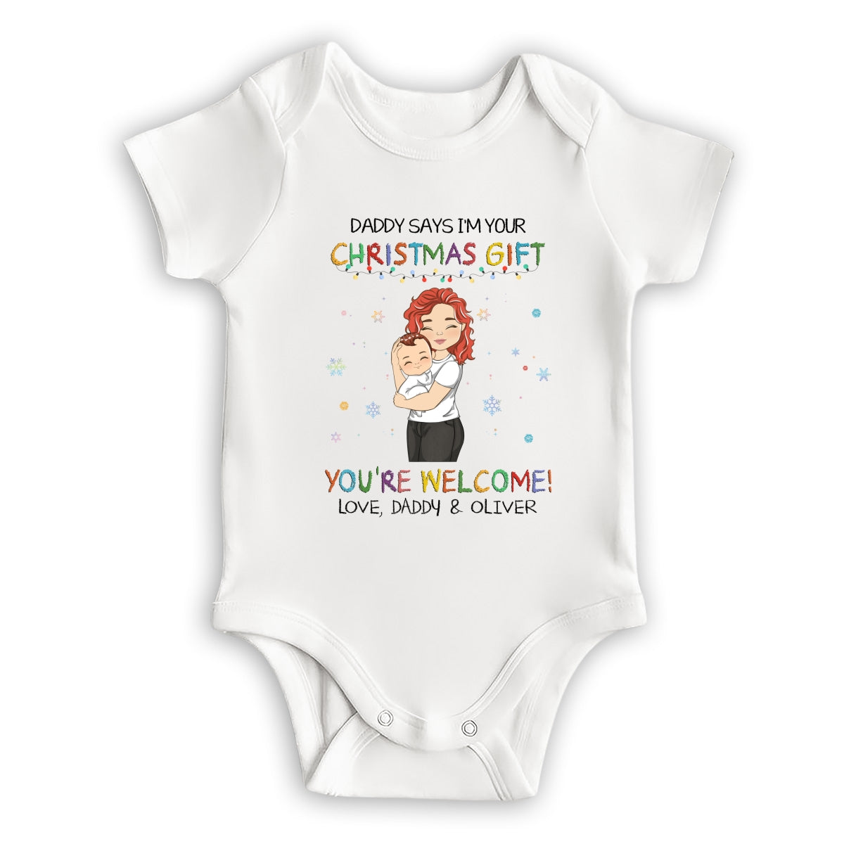 Daddy Says I Am Your Christmas Gift - Personalized Baby Onesie