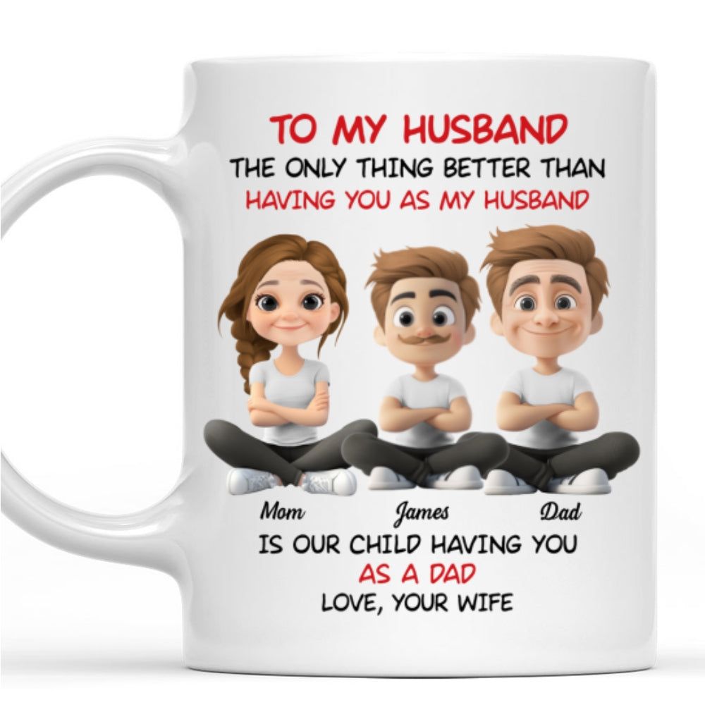 Custom Anniversary Keepsake Gifts For Couple • To My Husband Cartoonize - Personalized Coffee Mug