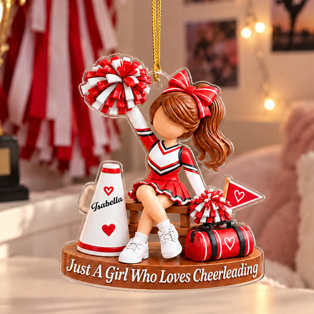 Born To Cheer With Heart - Personalized Acrylic Ornament