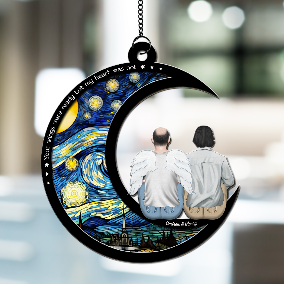 Custom Family Name Hanging Decor, Christmas Birthday Gift •  I Am Always With You - Personalized Suncatcher
