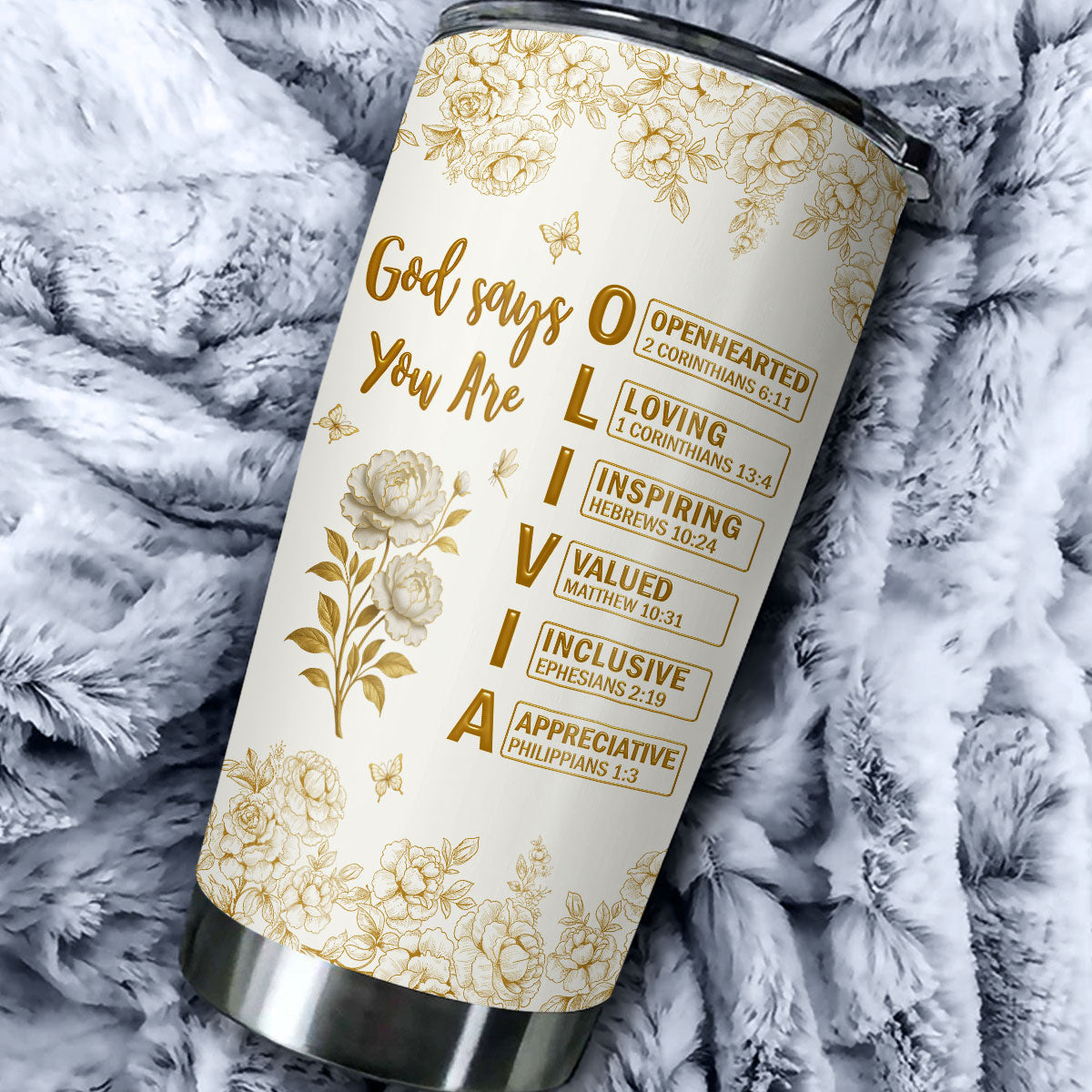 Custom Christmas Birthday Gifts For Daughter • God Says You Are Bible - Personalized Tumbler